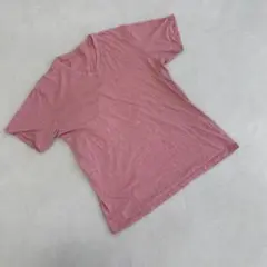 ⭐ユニクロ⭐ピンク Vネック半袖Tシャツ 無地 シンプル 春カラー Mサイズ