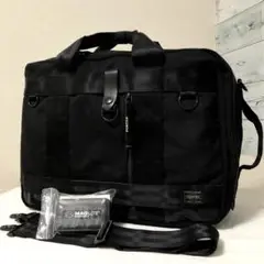 極美品✨ポーターヒート ビジネスバッグ 3way A4可 大容量 マグライト 黒