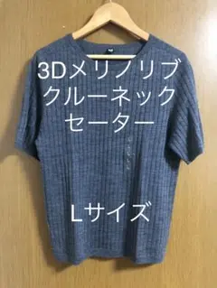 3Dメリノリブクルーネックセーター