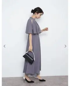 今期　新品　Rire Fete フリルショルダーカットオールインワン　レース