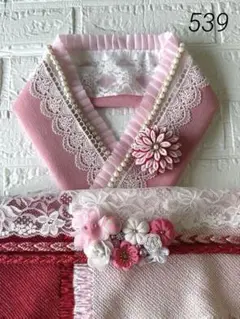 夢見るいちごパフェ♥︎正絹重ね衿　正絹絞り帯揚げ　正絹帯締め　その他全7点セット