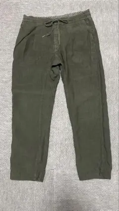 120% lino リネンパンツ 1プリーツ テーパード オリーブ グリーン48