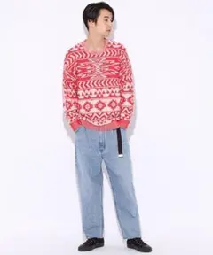 unstudied プルオーバーニット　総柄