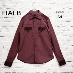 【日本製】ハルプ HALB ウエスタンシャツ 部分レース刺繍