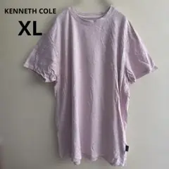 KENNETH COLE XL ピンク Tシャツ 無地 半袖 シンプル くすみ