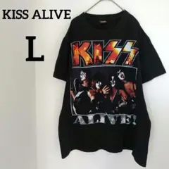 匿名配送✨KISS ALIVE 【L】メンズ Tシャツ ブラック プリントシャツ