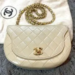 CHANEL シャネル マトラッセ ミニ チェーンショルダー ベージュ