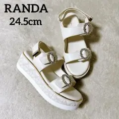 美品☆RANDA ランダ ビジュー キルティング スポーツサンダル Lサイズ