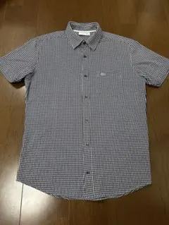 Lacoste 銀ワニ半袖チェックシャツ サイズ3