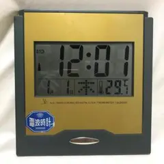 ジャンク品 デジタル電波時計 置き&壁掛け 温度計付 平成レトロ