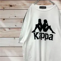 美品 Kappa カッパ Tシャツ ビッグロゴ ラインテープ フリーサイズ