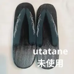 未使用　utatane 下駄　緑　鳥　刺繍　レディース