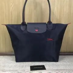 正規品 ロンシャン ナイロントートバッグ ファスナー新品 軽いSサイズ ネイビー
