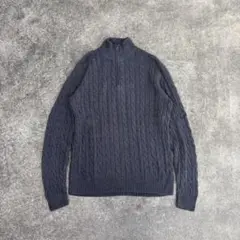 OLD NAVY ケーブル編み ハーフジップ ニット L