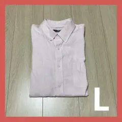 メンズ 男性 カッターシャツ ワイシャツ 半袖 ピンク Lサイズ トップス 服