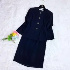 極美品✨クリスチャンディオール スカートスーツ セットアップ カラーストーン