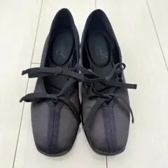 LE TALON ダブルリボンバレリーナ ブラック24cm