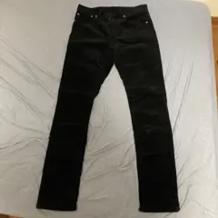美品値下げ！GU ブラックコーデュロイパンツ M