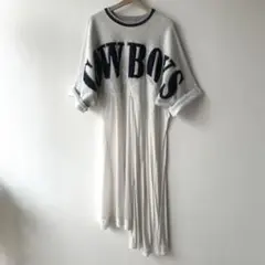 yeah right 古着　リメイク　COWBOYSロゴ入りロングワンピース