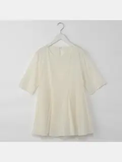 PLAST プラステ　コットンボイルチュニックブラウス（半袖）