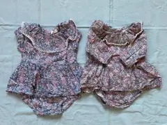 PAIR MANON ペアマノン花柄フリルロンパース 2点セット 70サイズ