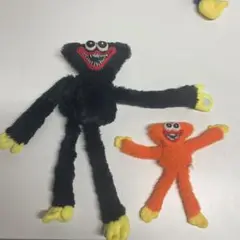 ハギーワギーぬいぐるみ本体 黒とオレンジのキャラクター