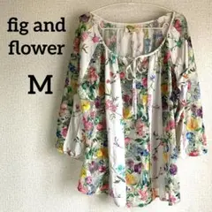 fig and flower 花柄長袖シャツ Mサイズ