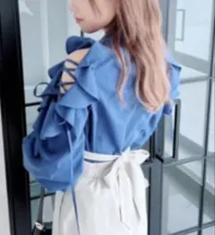 dazzlin フリルレースアップキャンディブラウス
