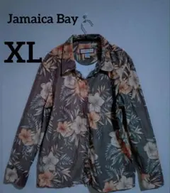 Jamaica Bay【XL】 花柄長袖シャツ 　ブラウン