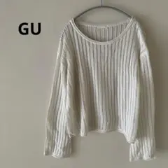 美品⭐︎GU ジーユー メッシュセーター 長袖 ナチュラル Mサイズ 349325