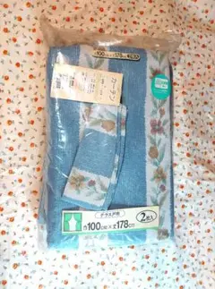 未使用 タグ付き 花柄 カーテン　テラス戸用　2枚　100×178 昭和レトロ