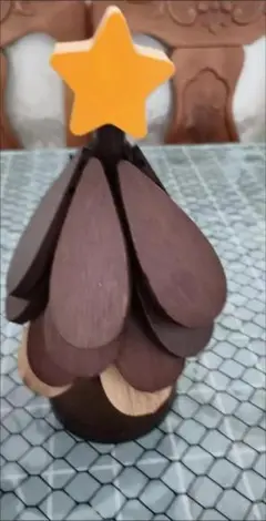 木製クリスマスツリー型置物