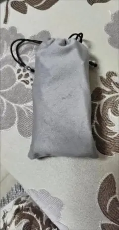 グレー サテン 巾着袋