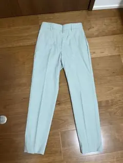 ライトグリーン スリムフィット XXS リネンブレンドスティックパンツ