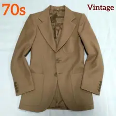 【70s】ビンテージ テーラードジャケット ブレザー キャメル 超希少！
