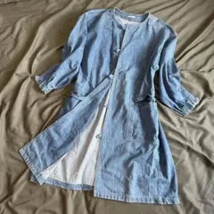希少品 イッセイミヤケ デニムチャイナ風コート ノーカラー 日本エプロン協会