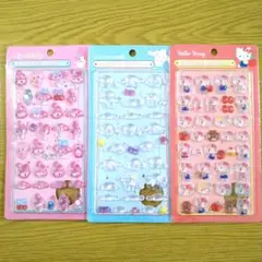 ボンボンドロップシール 　マイメロ　シナモンロール　ハローキティ3枚セット