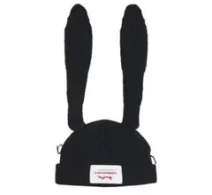 新品Charles Jeffrey LOVERBOY ウサギ耳ニット帽 ブラック