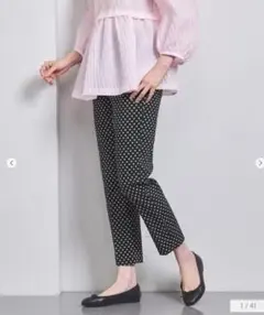 UNITED ARROWS　シャイニードットジャガードスリムパンツ34