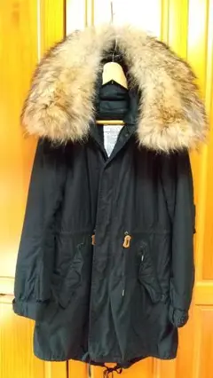 【美品】GOA ゴア モッズコート 黒 ラクーンファー付き
