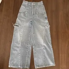 ariesmirage アリエス　MIDVEIN ダメージワイドデニムパンツ