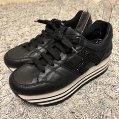 美品✨HOGAN ホーガン グリッター 厚底 スニーカー 39 ブラック