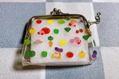 カービィ とれたてプププ野菜　クリアがま口
