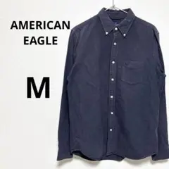 アメリカンイーグル メンズ 長袖 シャツ カジュアル スリムフィット 紺色 M