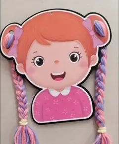 女の子の顔デザイン ヘアゴム