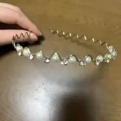 パールとクリスタルのカチューシャ