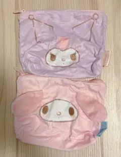 サンリオ　ふわふわフェイスポーチ　ガチャ　マイメロディ　クロミ
