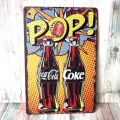 ブリキ看板☆ POP コーラ COLA 398