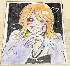 【イラスト】 4.手描きイラスト 色紙　女の子