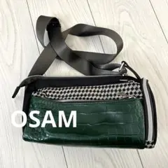 OSAM オサム ショルダーバッグ かなり美品 ナイロン レザー 緑